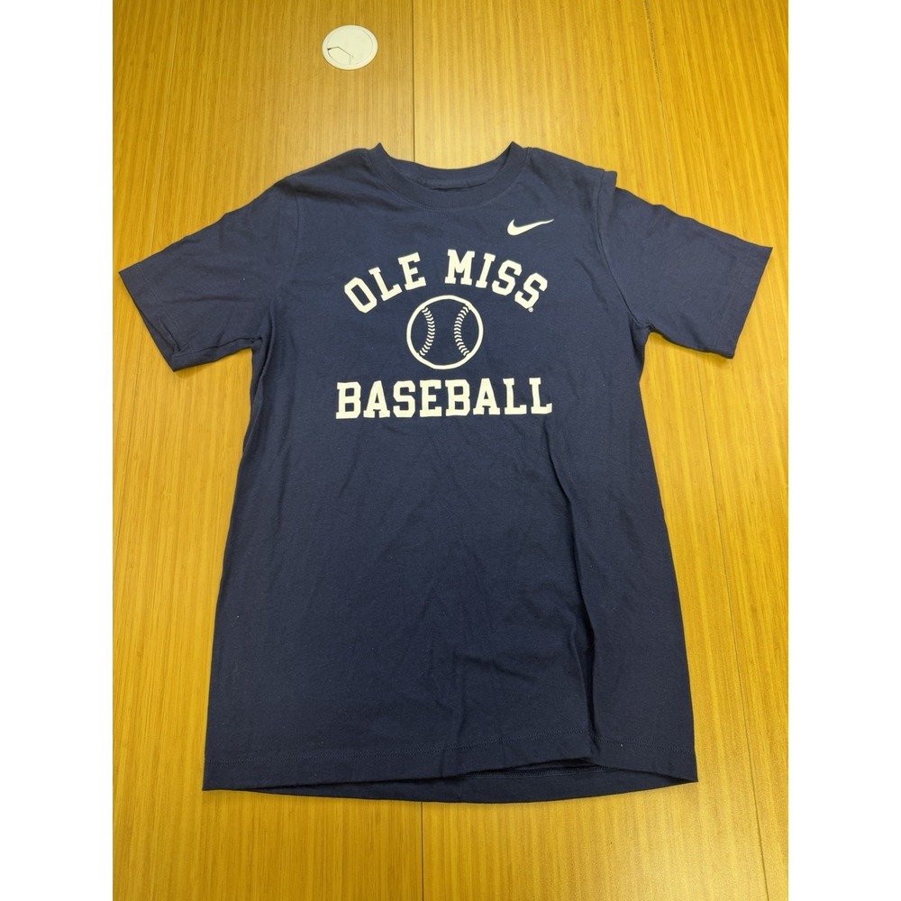 Youth XL Nike T Shirt Ole Miss Baseball T-Shirt Navy